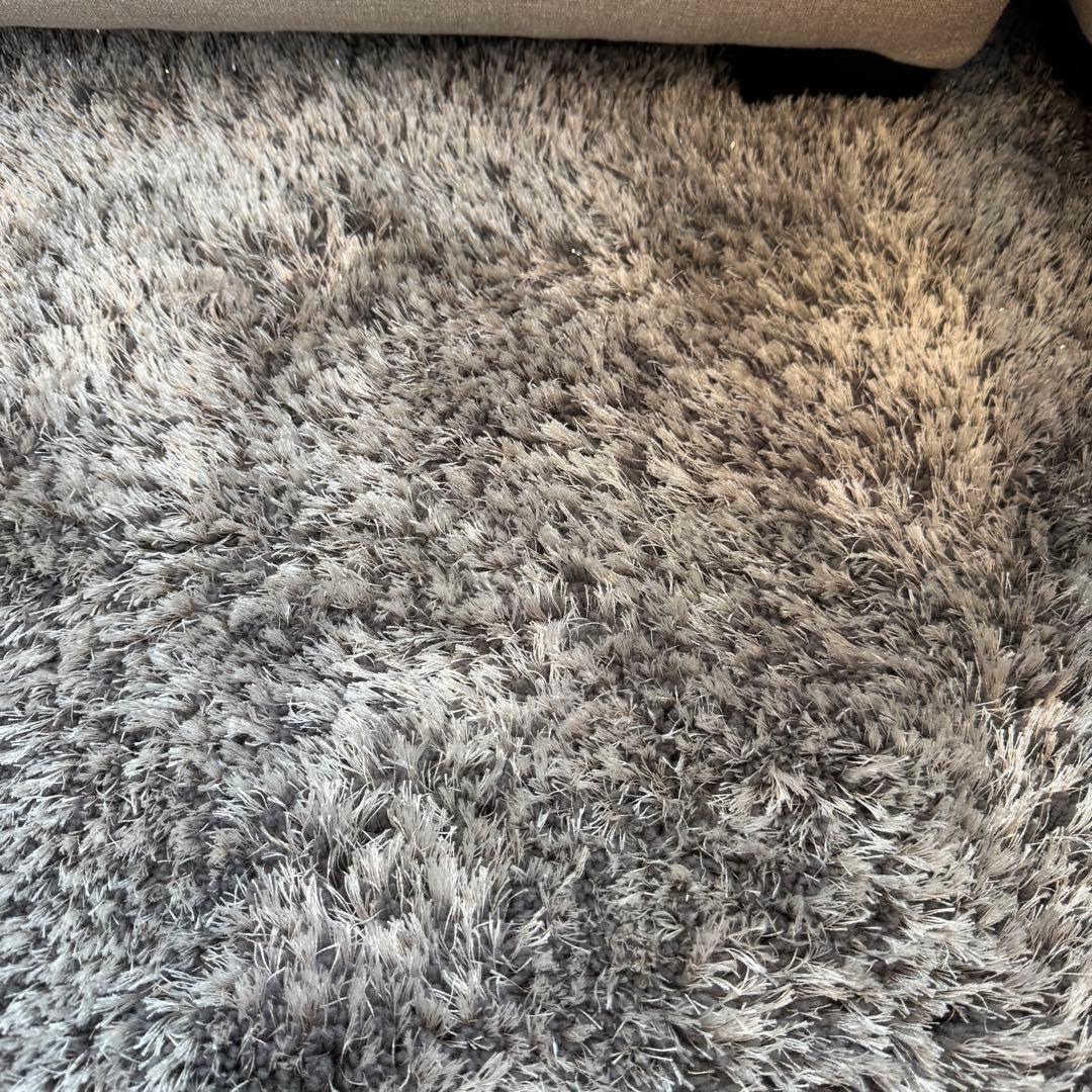 未使用品New Blinkleラグ・カーペット ラメ糸 ダークグレー