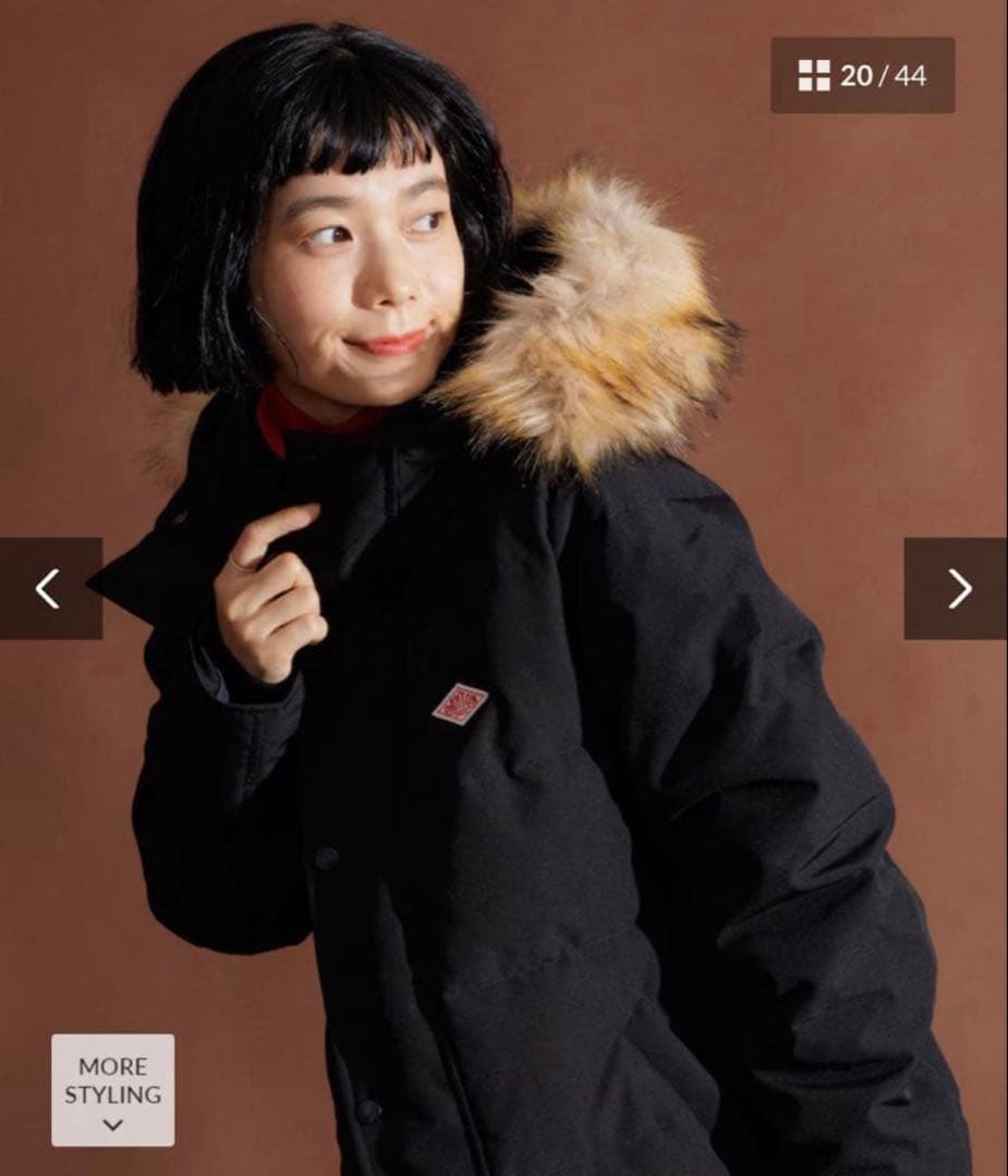 DANTON ブラック 38 ロング ダウンジャケット