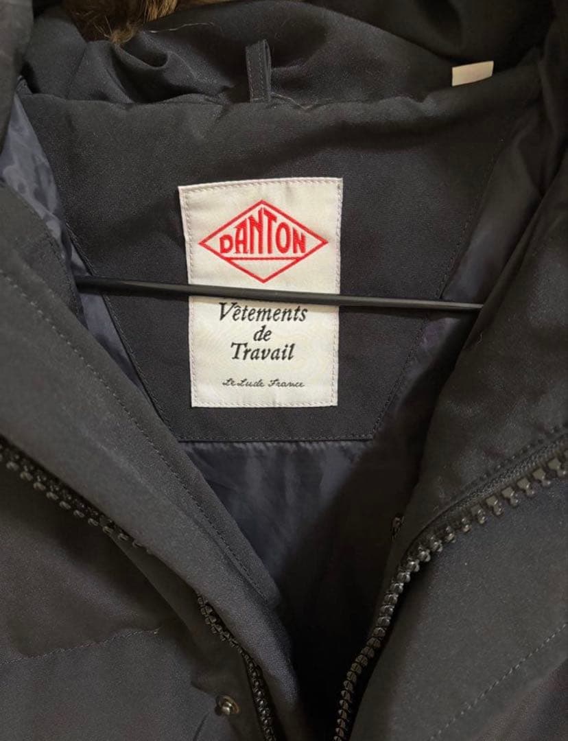 DANTON ブラック 38 ロング ダウンジャケット
