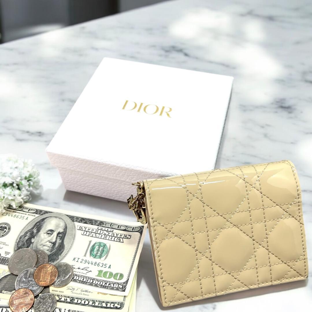 ✨正規品＆極美品‼️✨ レディ ディオール コンパクト カナージュ 二つ折り財布