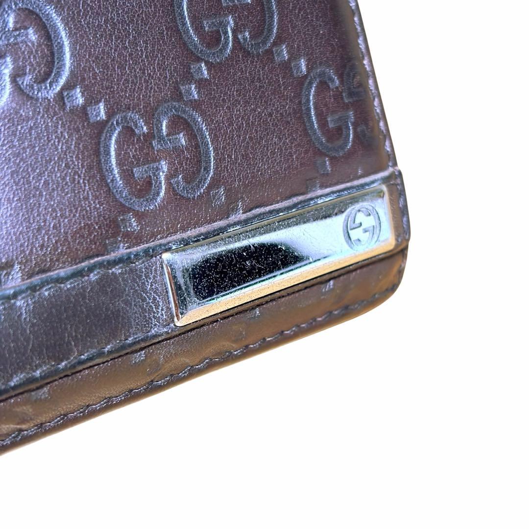GUCCI グッチ 二つ折り財布 シマ インターロッキング GG ロゴプレート