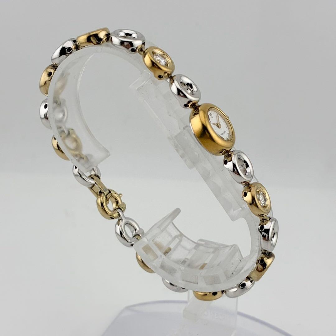 【希少/電池交換済】SEIKO　腕時計　コンビ　4p セイコー　ゴールド