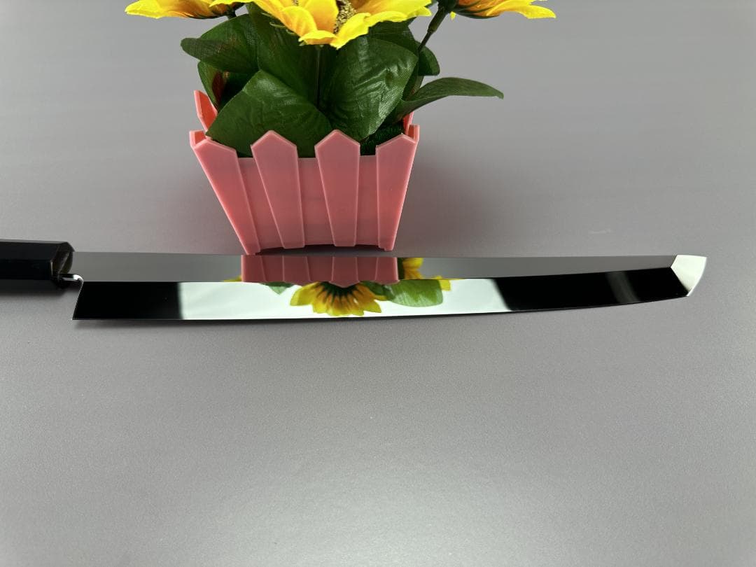 5553 先丸柳刃包丁 尺 ウルトラ鏡面仕上げ 刺身包丁 和包丁 黒檀水牛八角柄