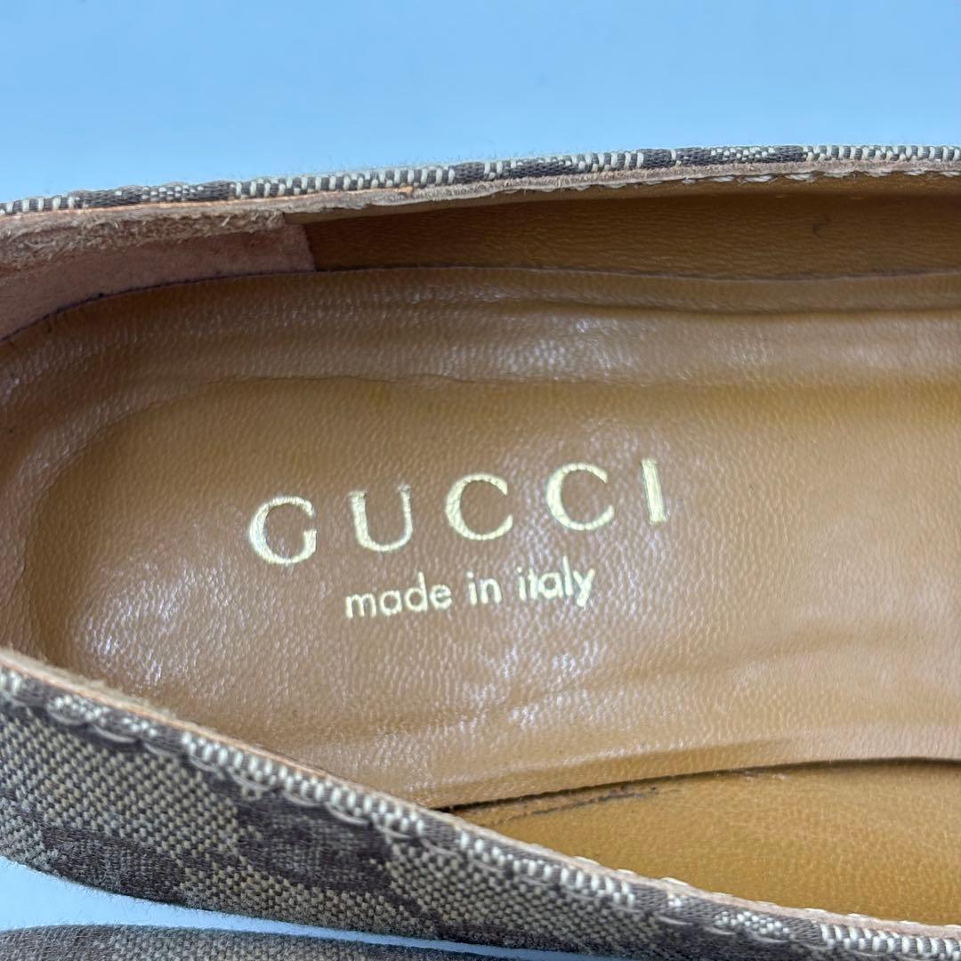 GUCCI グッチ GGキャンバス× レザー パンプス 36 約23㎝ ベージュ
