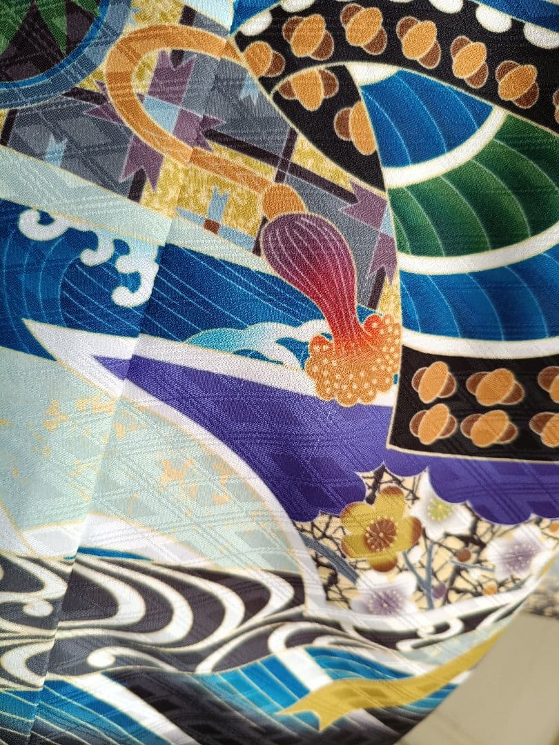 白地に鷹☆５歳男の子七五三着物☆