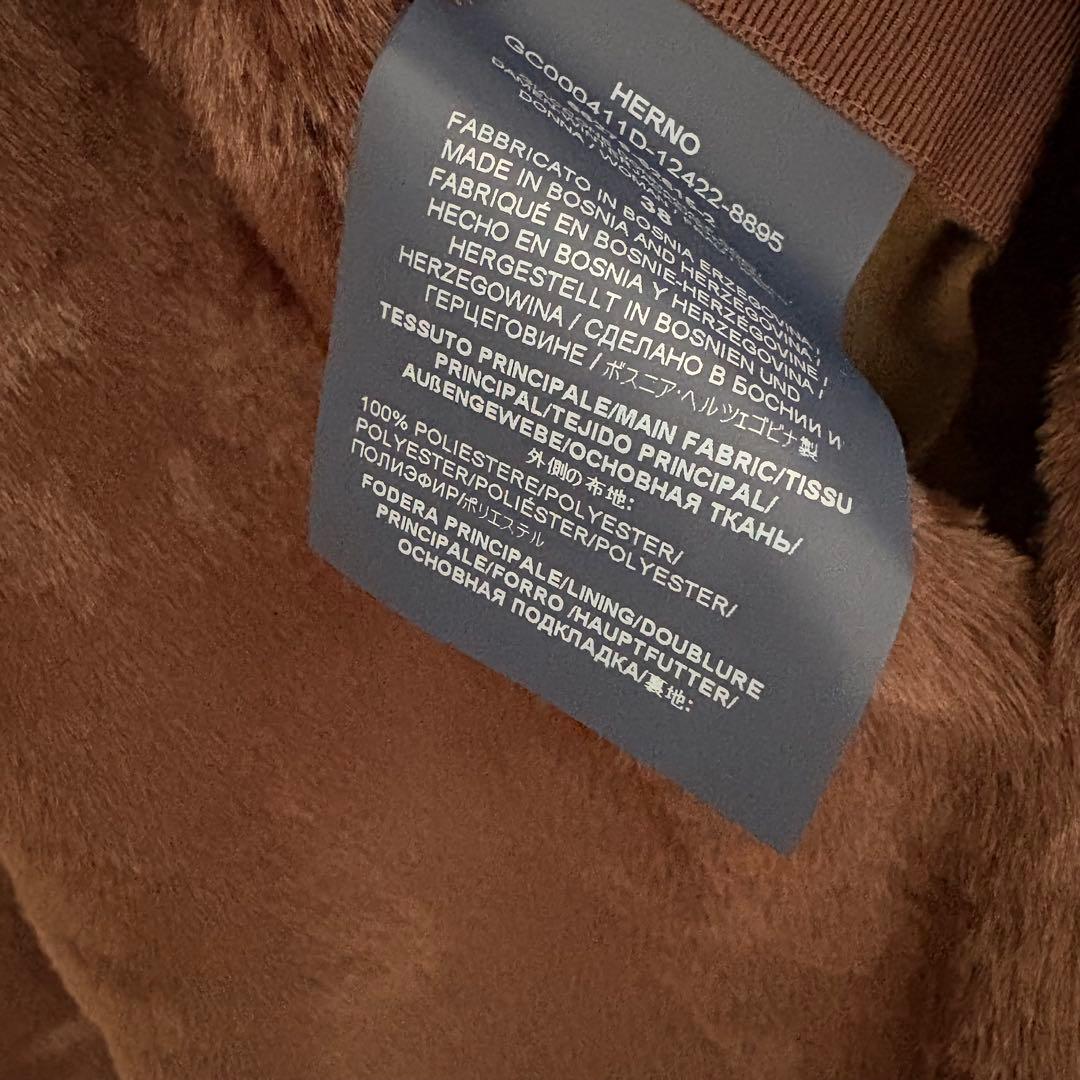 ヘルノ　ファー　エコファー　ボア　コート　ダウン　レディース　テディベア