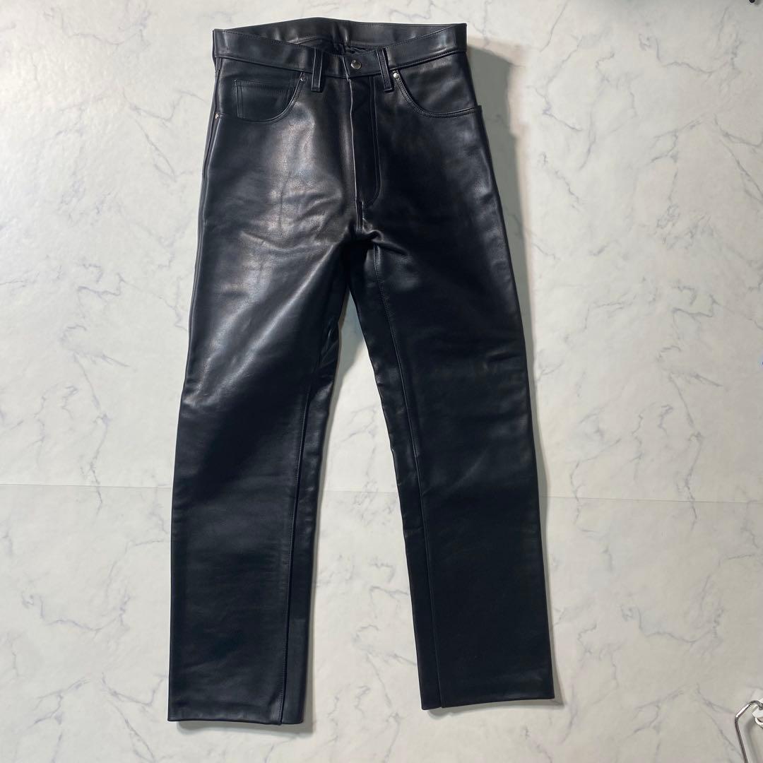 【美品】インディアンモーターサイクル　レザーパンツ　フロントクォーター　馬革　M