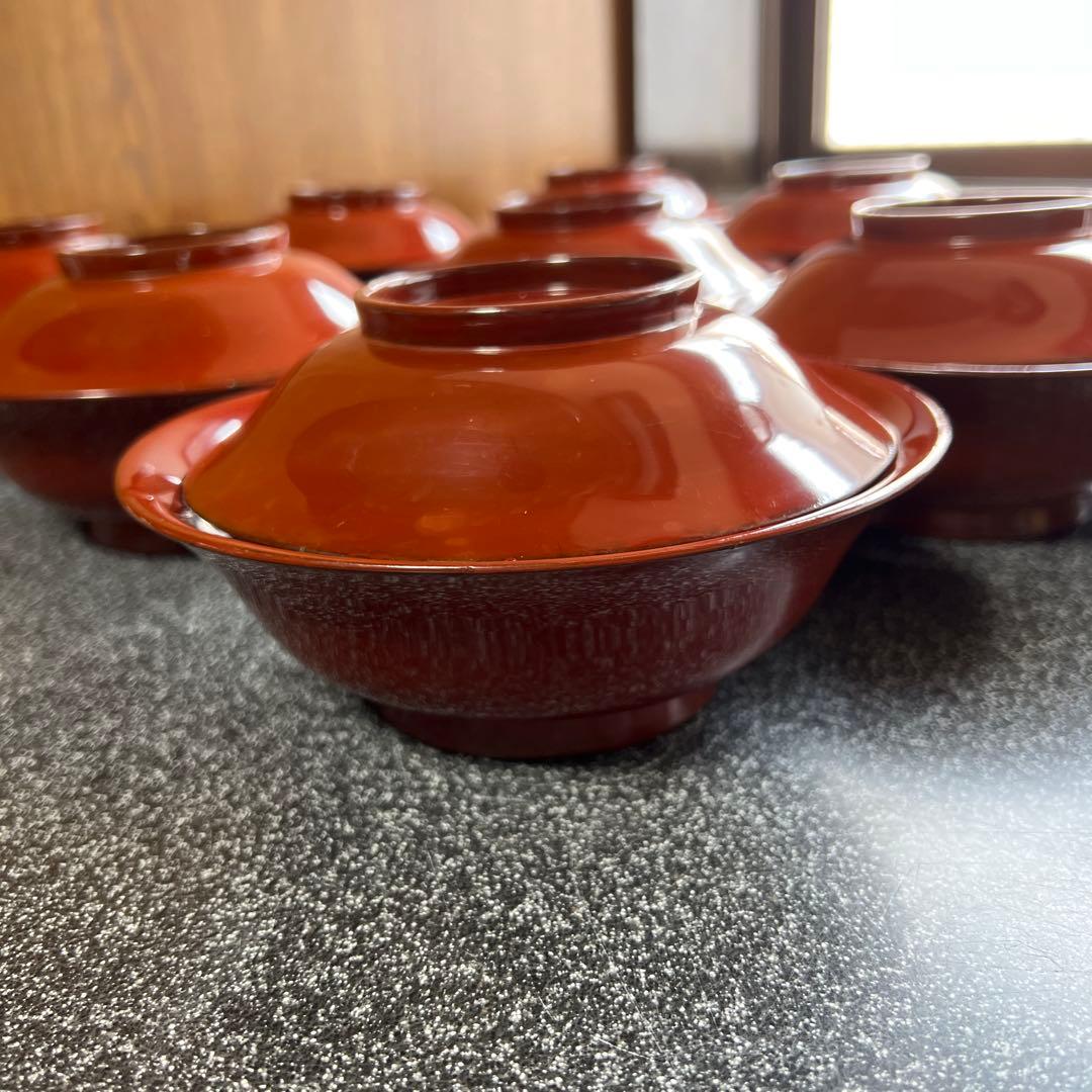 輪島塗蓋付き汁椀　明治〜大正時代