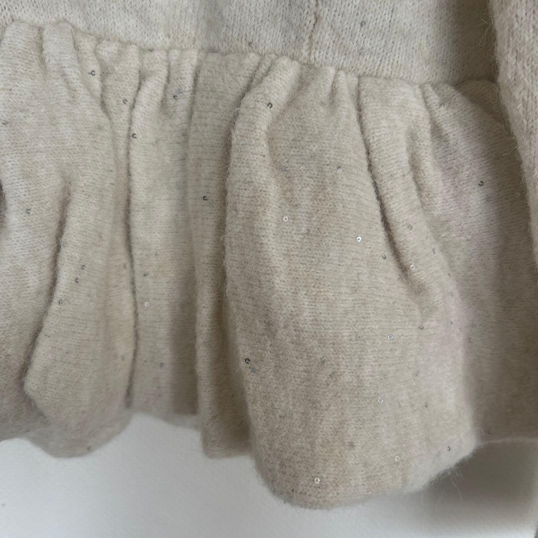 CADUNE キラキラペプラムニット