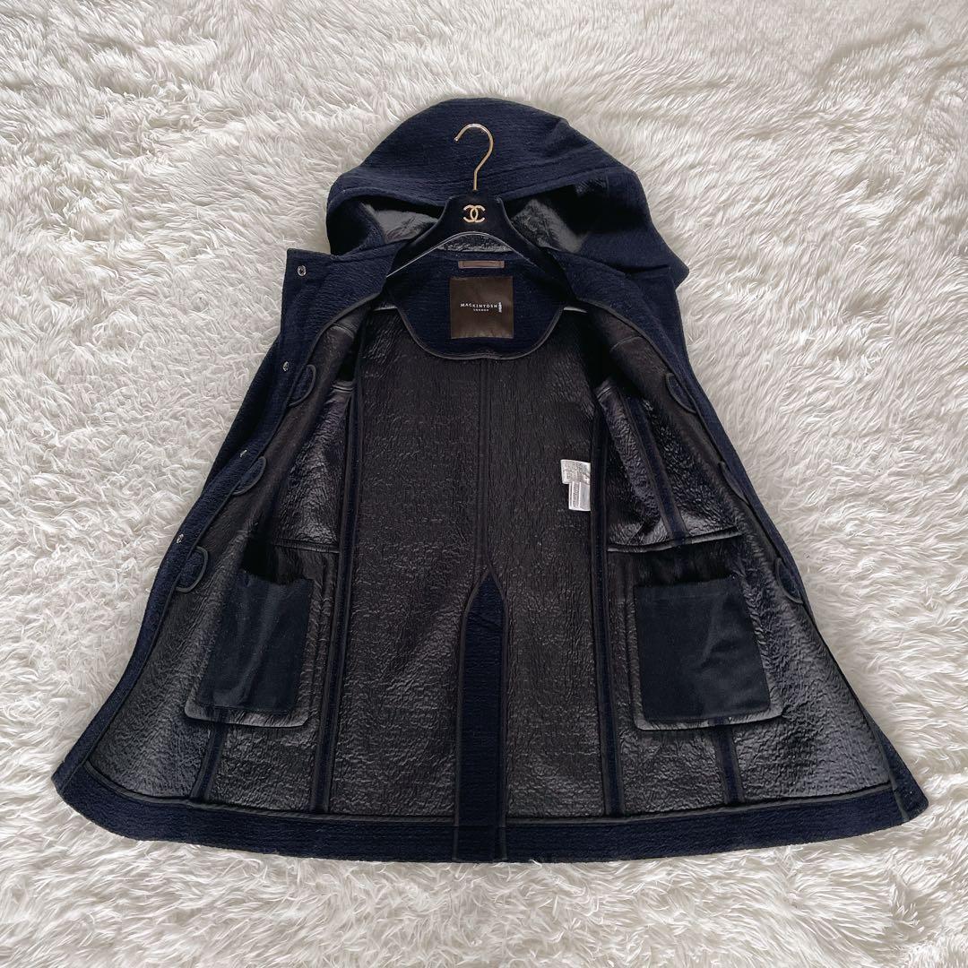 【マッキントッシュロンドン】ダッフルコート フード 38 M ネイビー 紺