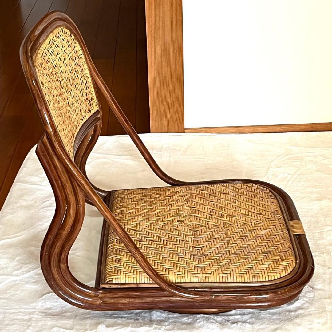 ラタン 回転座椅子 レトロ　ヴィンテージ　ラタンチェア　ロータイプ　2脚セット