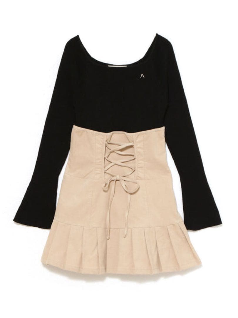 ワンピース ANDMARY High waist velour mini dress