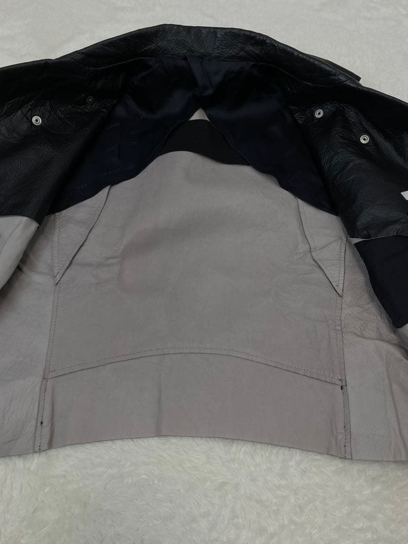 ジョンローレンスサリバン 2010ss クラック加工 ダブルライダースジャケット