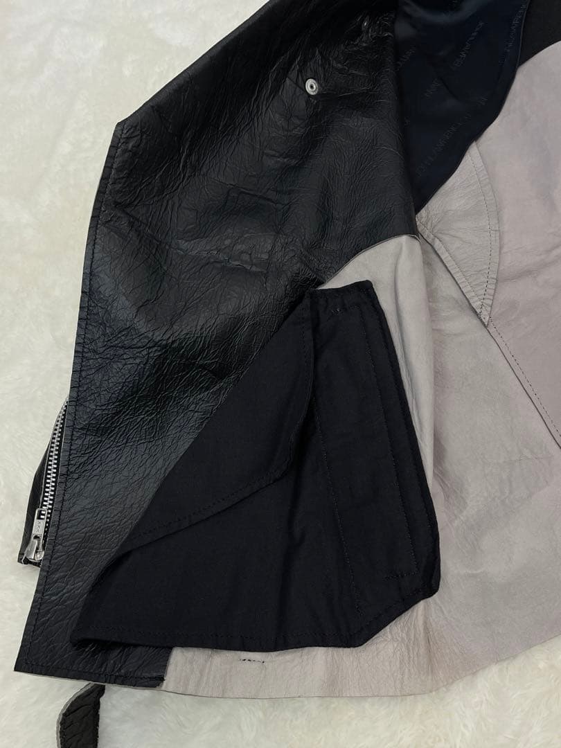 ジョンローレンスサリバン 2010ss クラック加工 ダブルライダースジャケット