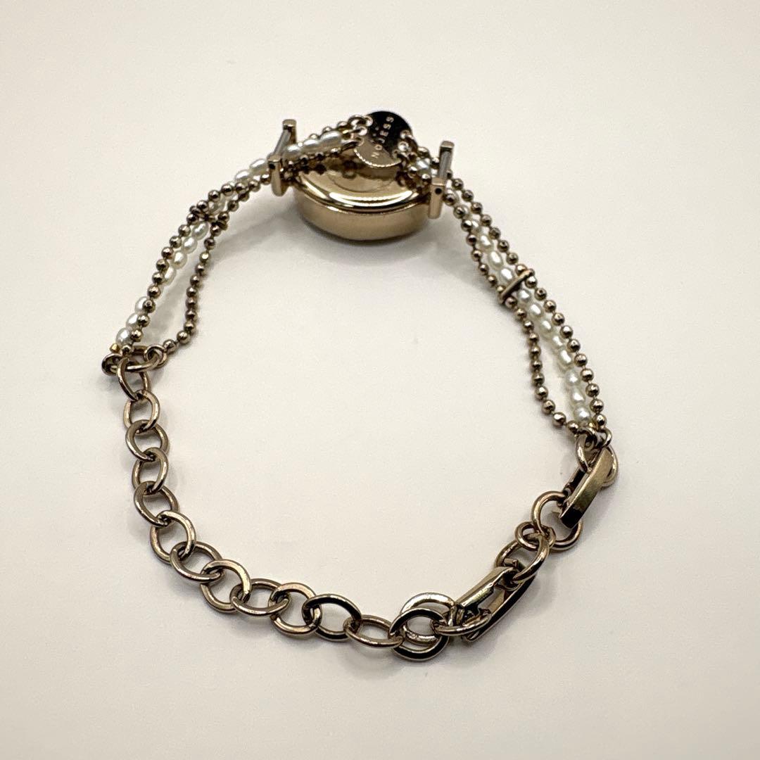 【稼働品】NOJESS ノジェス 腕時計 シェル文字盤 ゴールド パールブレス