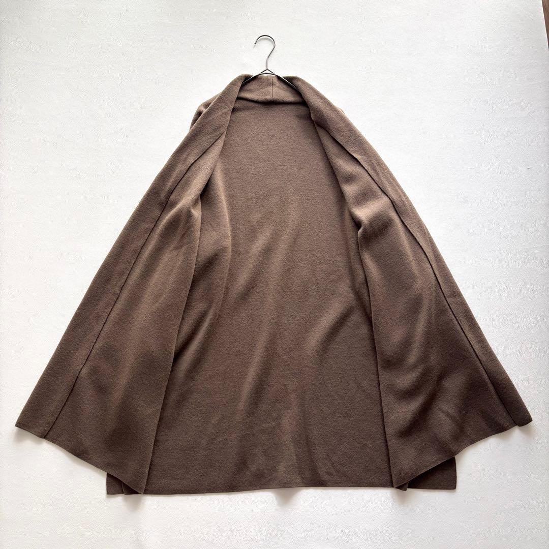 02313 muse ウールカーディガン　ショートガウン ブラウン