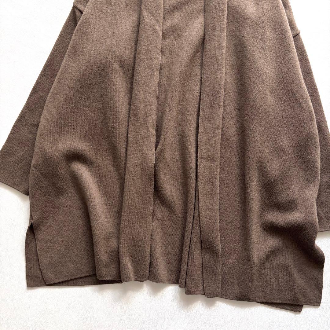 02313 muse ウールカーディガン　ショートガウン ブラウン