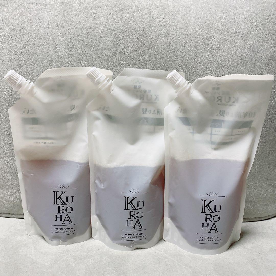 【新品】発酵 黒髪シャンプー KUROHA 380ml ３個セット