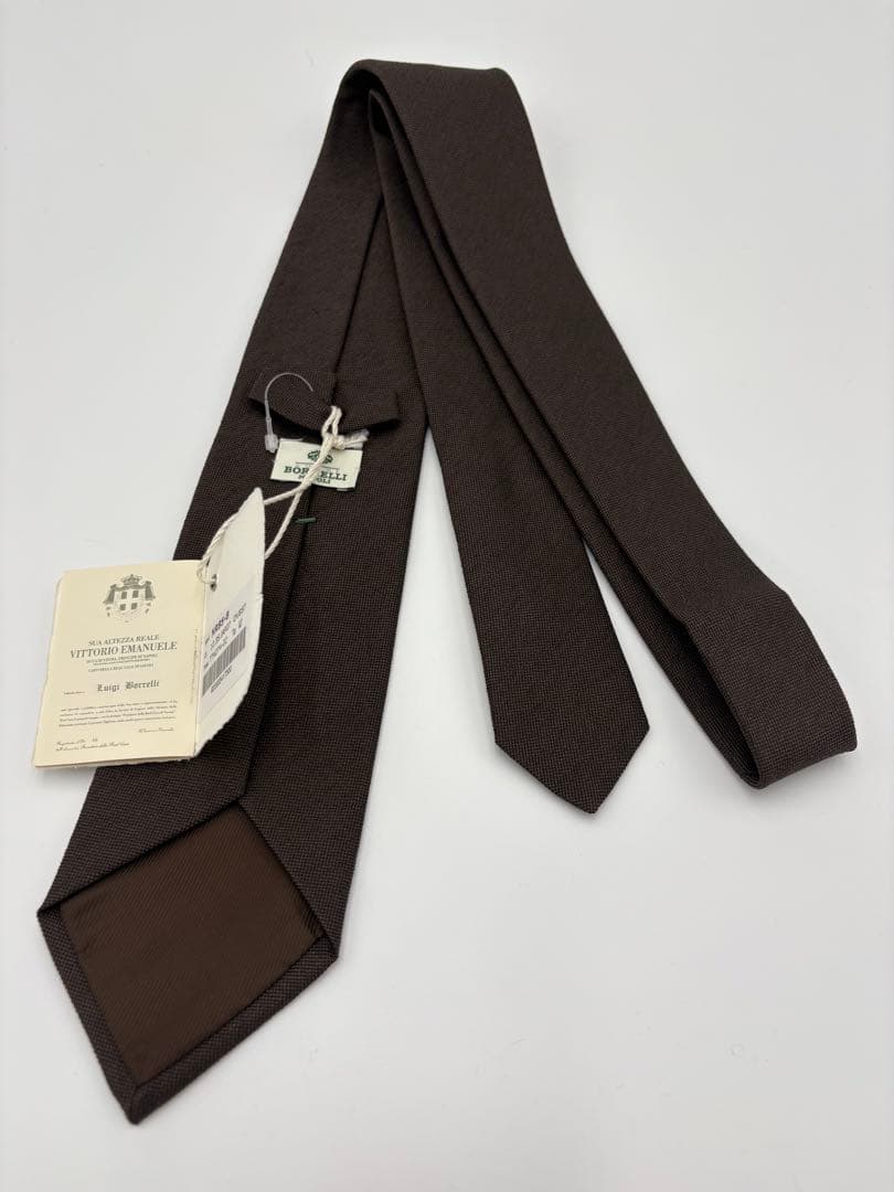 新品未使用　ルイジボレッリ　ネクタイ　LUIGI BORRELLI ブラウン単色