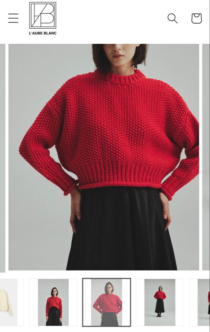 【 laubeblanc 】 クロップドニットトップス