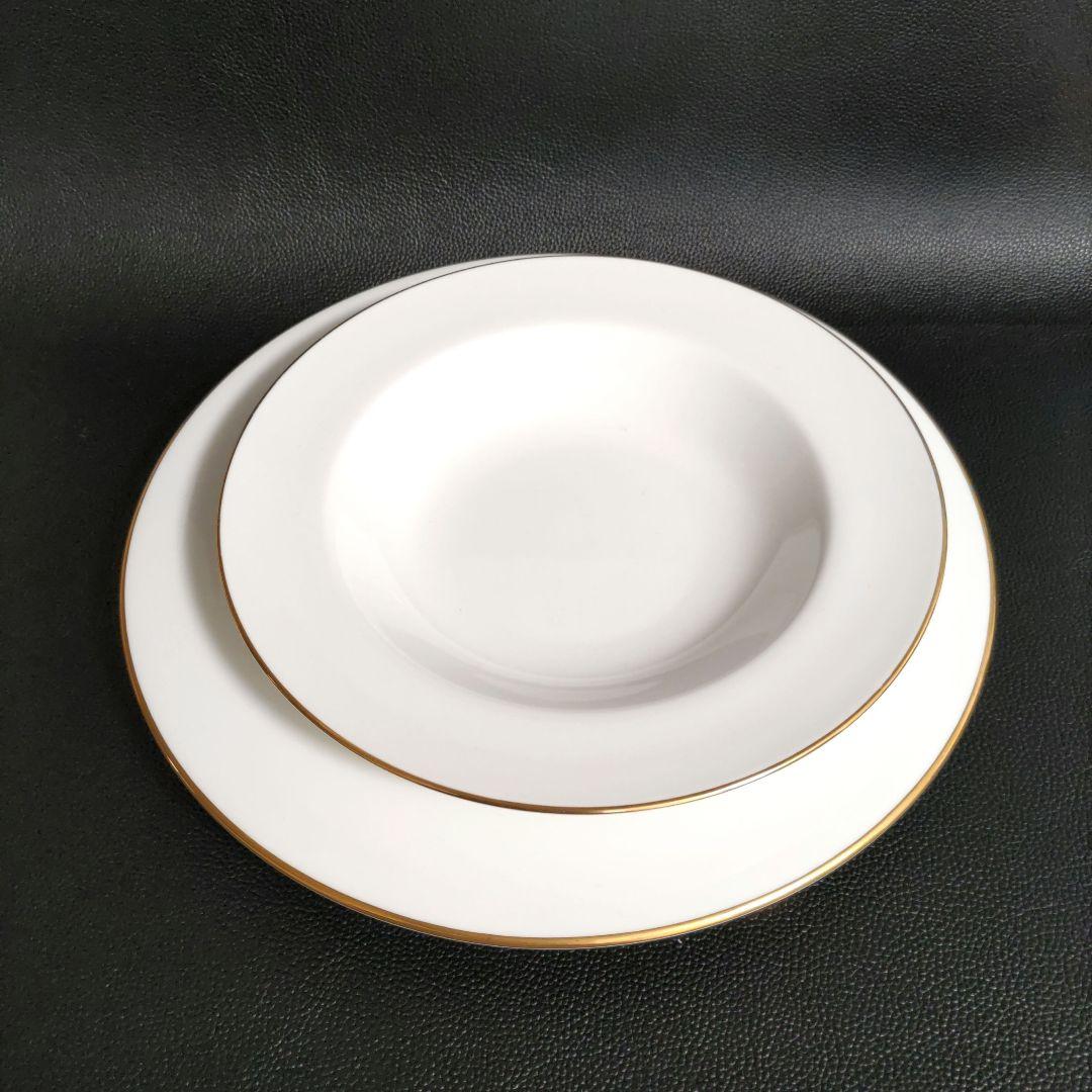 美品【ノリタケ】サンクエトワール・モデラートゴールドライン プレートセット8枚