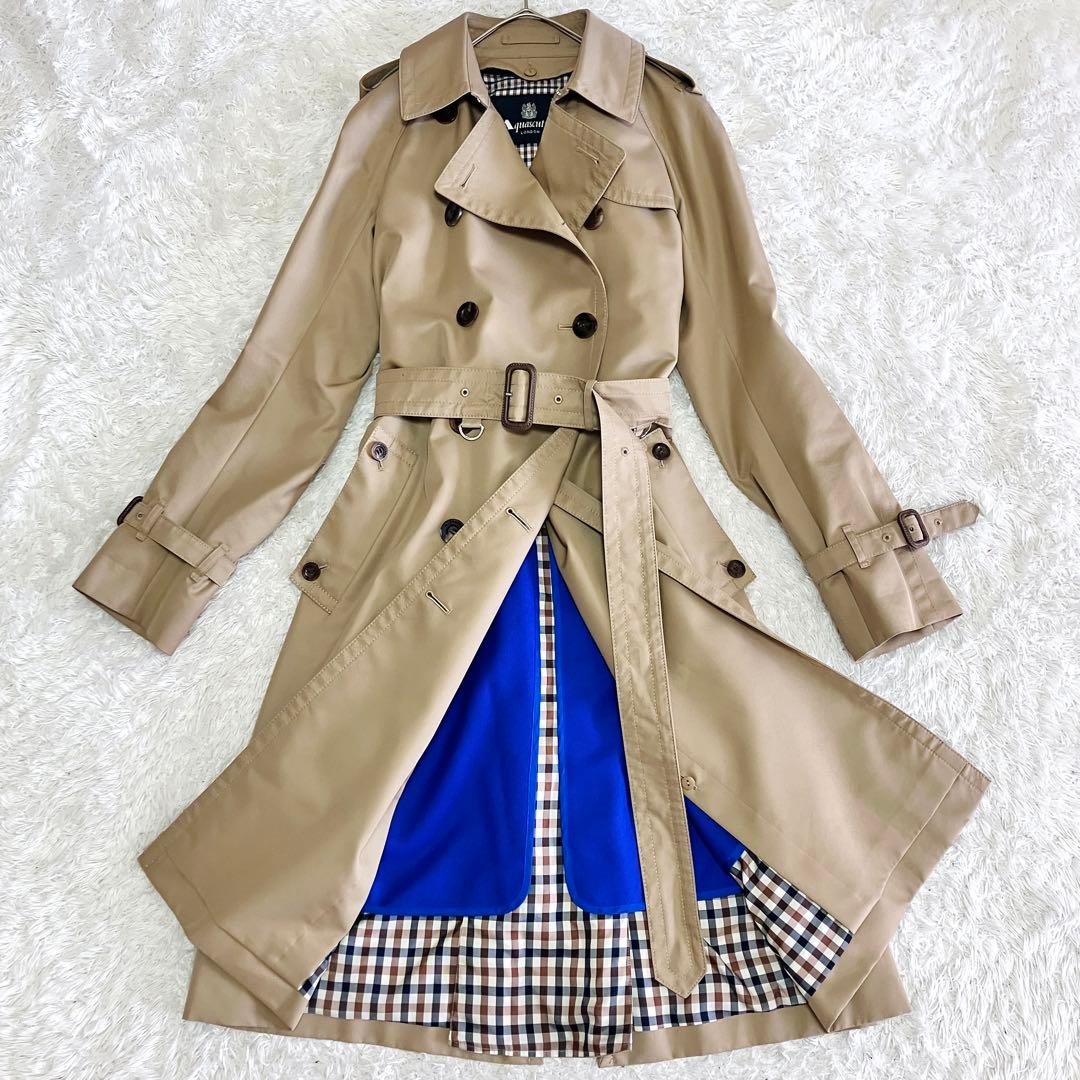 美品 アクアスキュータム トレンチコート ブルー ライナー 大草直子着用