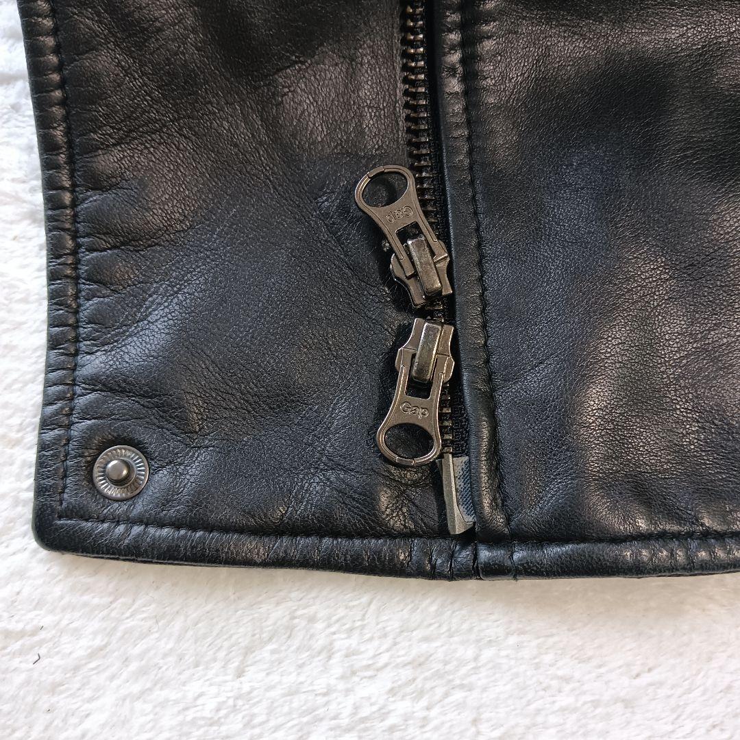 良品 00s OLD GAP レザー ダブル ライダース ジャケット ショール