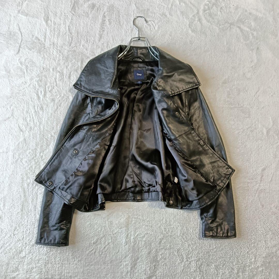 良品 00s OLD GAP レザー ダブル ライダース ジャケット ショール