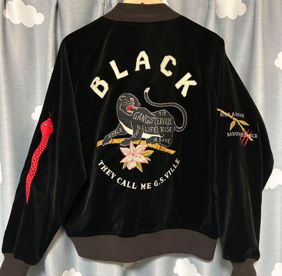 ブラック パンサー刺繍 ジップアップジャケット　GANGSTERVILLE