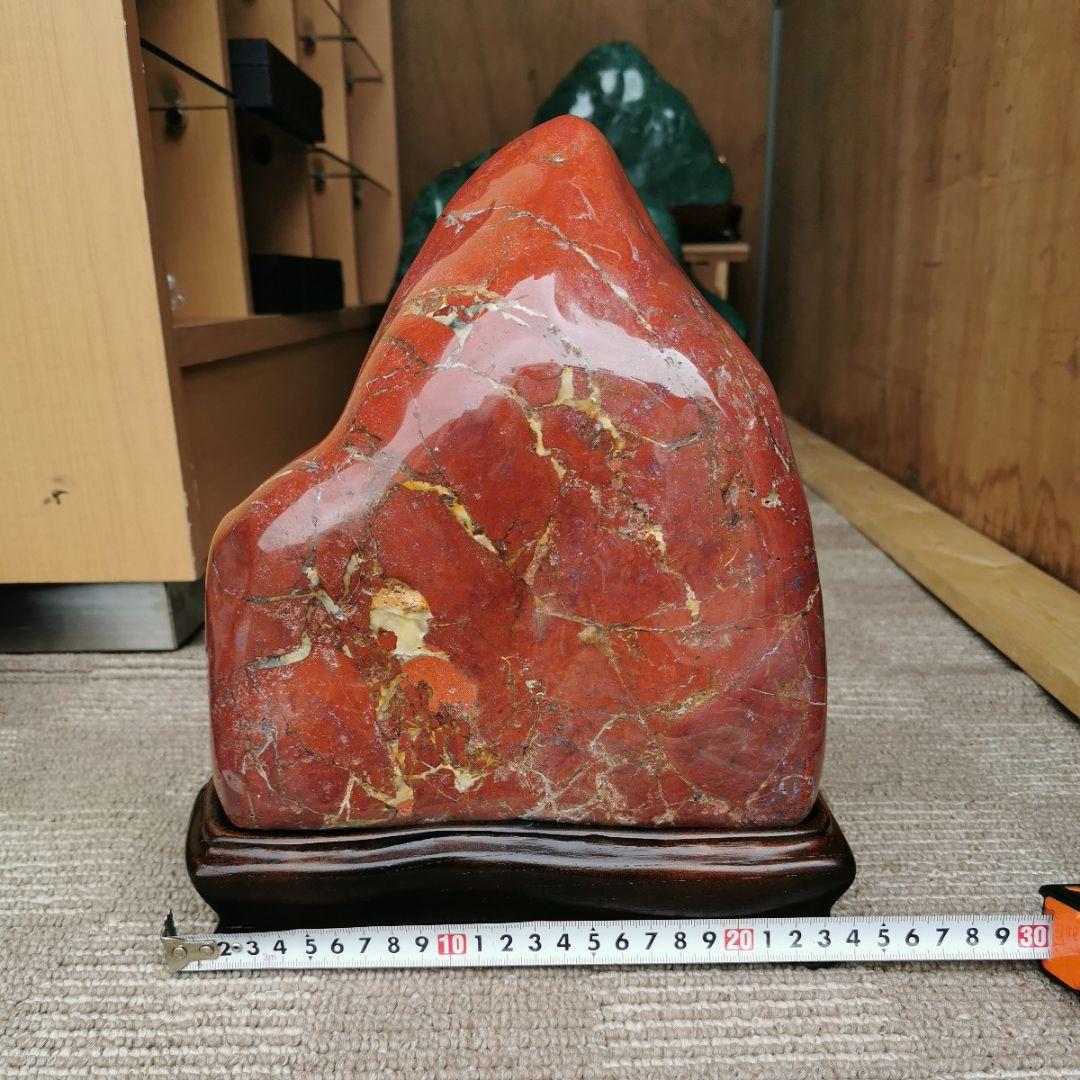 青森産　赤石　8.6キロ　鑑賞石　石　置物　オブジェ　インテリア　赤玉石