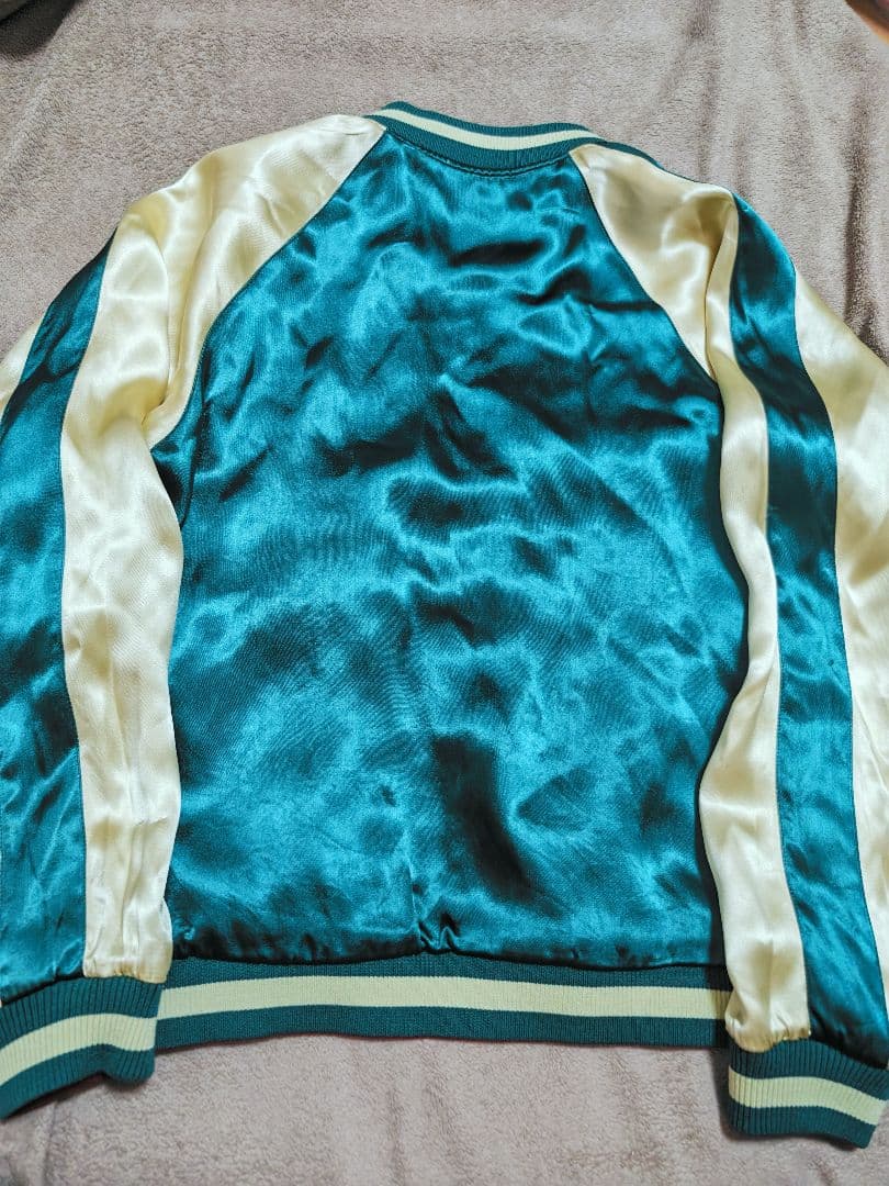 華鳥風月 美品 ２面用 日本限定 虎龍ワシ スカジャン 100%silk