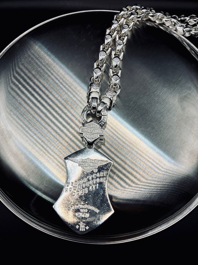 VINTAGE メンズレトロ シルバー ゴールドスカルネックレス