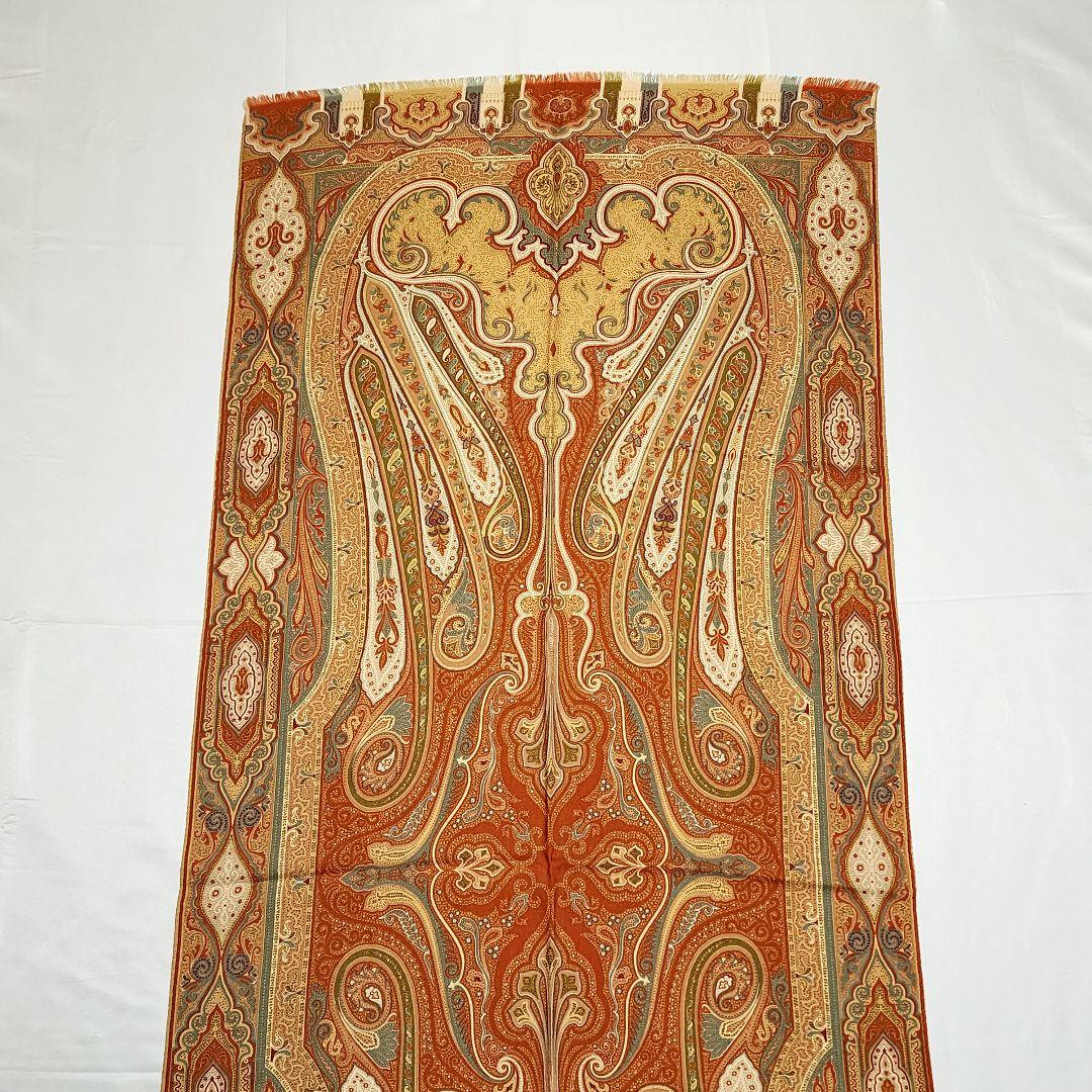 美品★ETRO★ エトロ ストール ペイズリー柄 ウール混 ブラウン ベージュ.