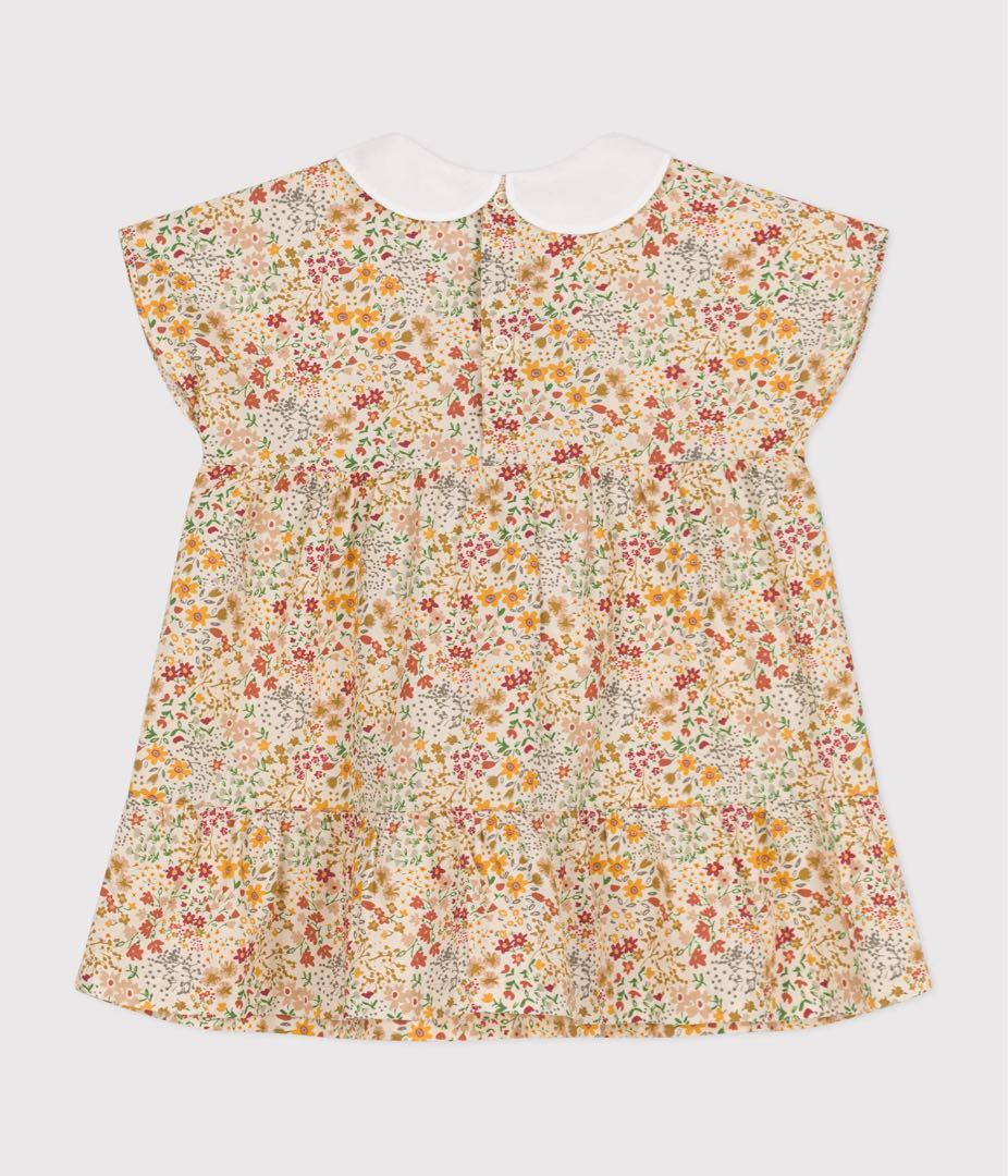 【新品未使用】プチバトー　ポプリン半袖ワンピース　36m 95cm