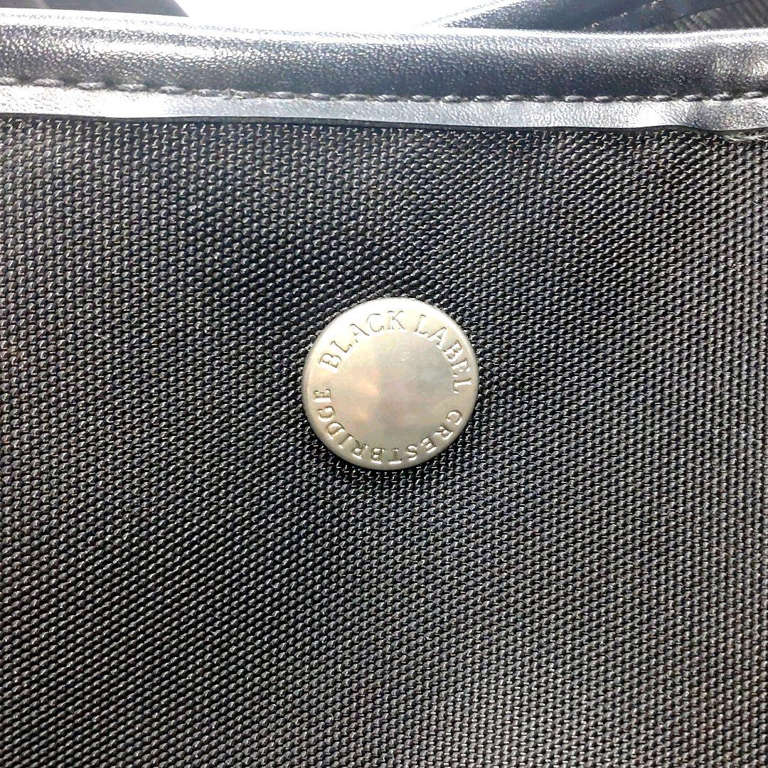 大容量　ブラックレーベルクレストブリッジ　チェック　 ナイロン トートバッグ　黒