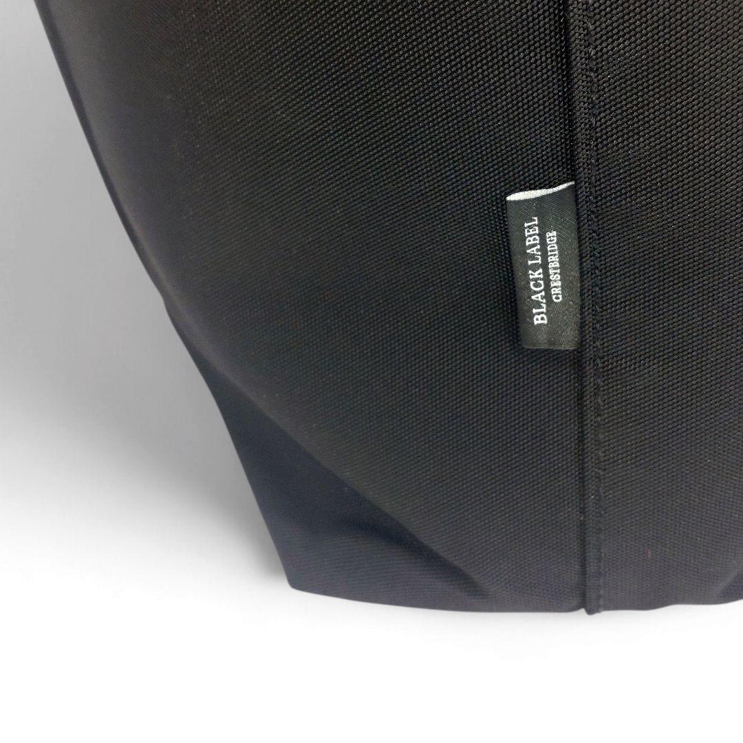 大容量　ブラックレーベルクレストブリッジ　チェック　 ナイロン トートバッグ　黒