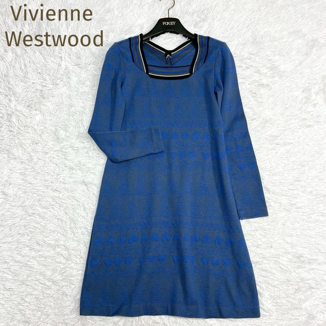 ★Vivienne Westwood★総柄 スペードハート柄 ニットワンピース2