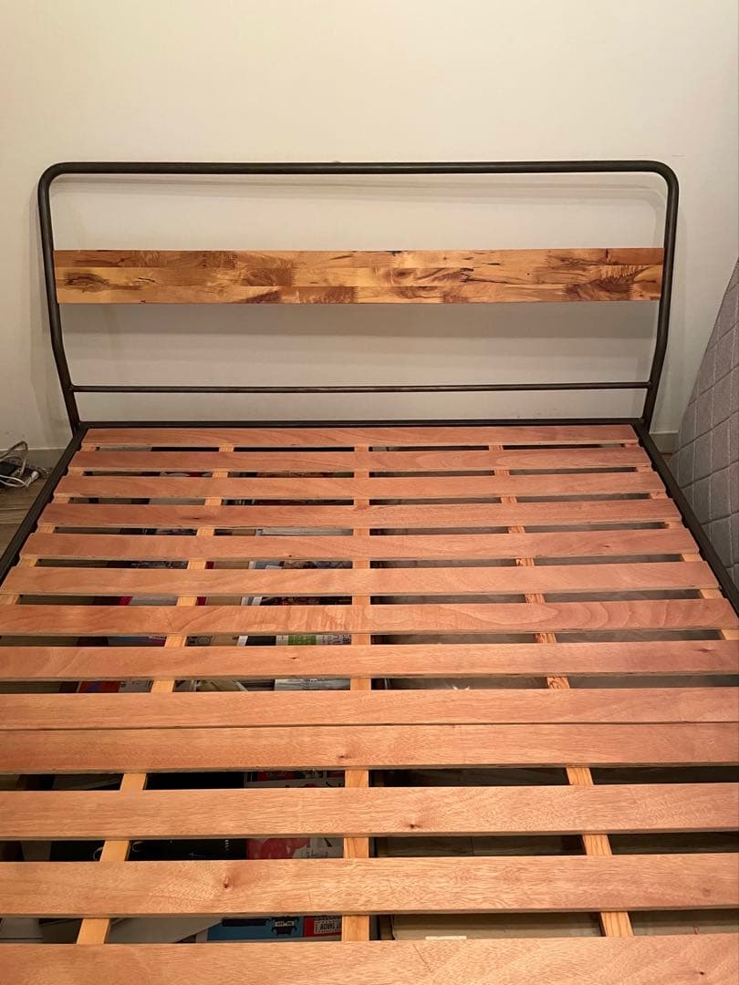 【mkrさま専用】a.depeche ダブル ベッドフレーム&専用収納2つ