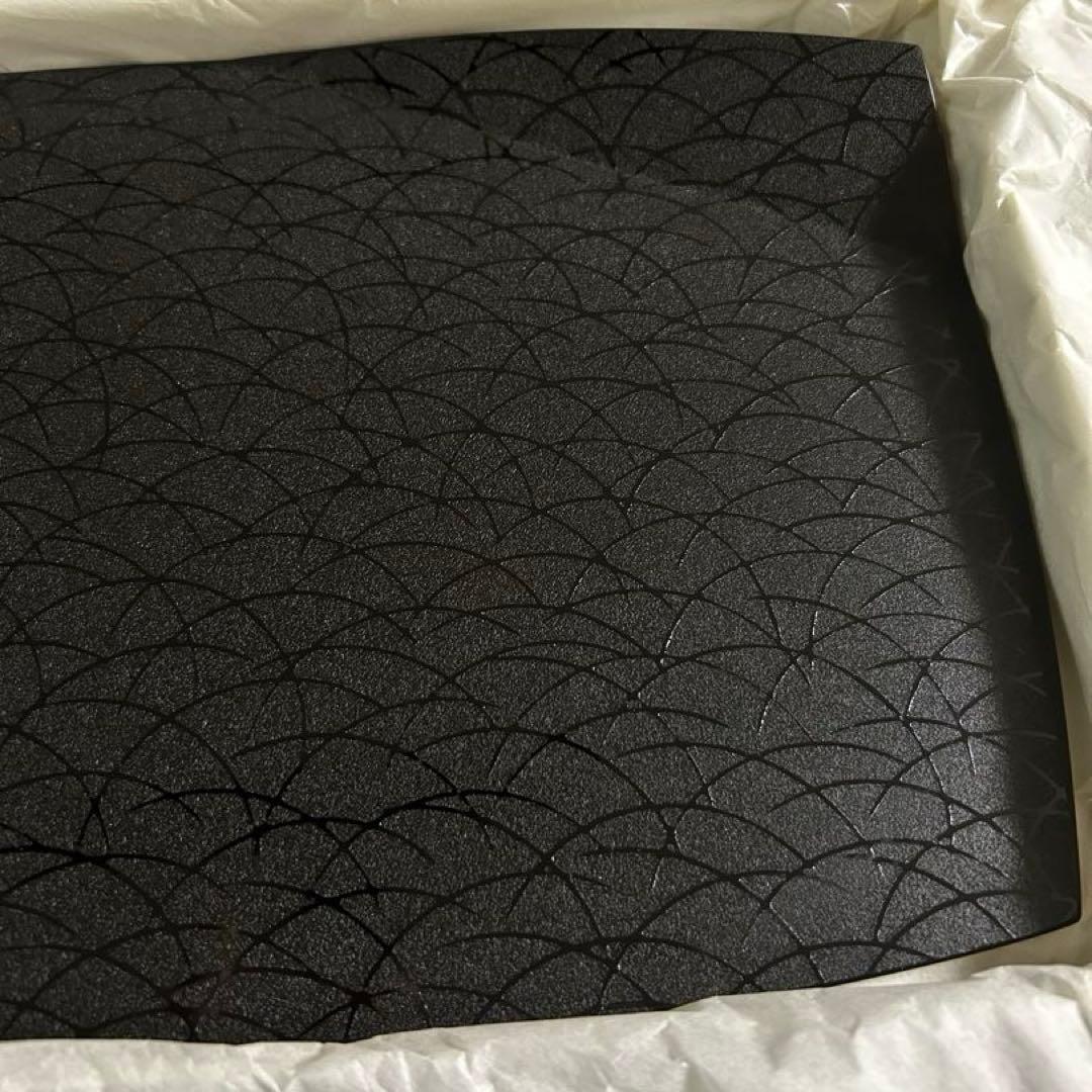 紋紗塗 漆器プレート皿 大皿 木製 津軽塗 七々子塗