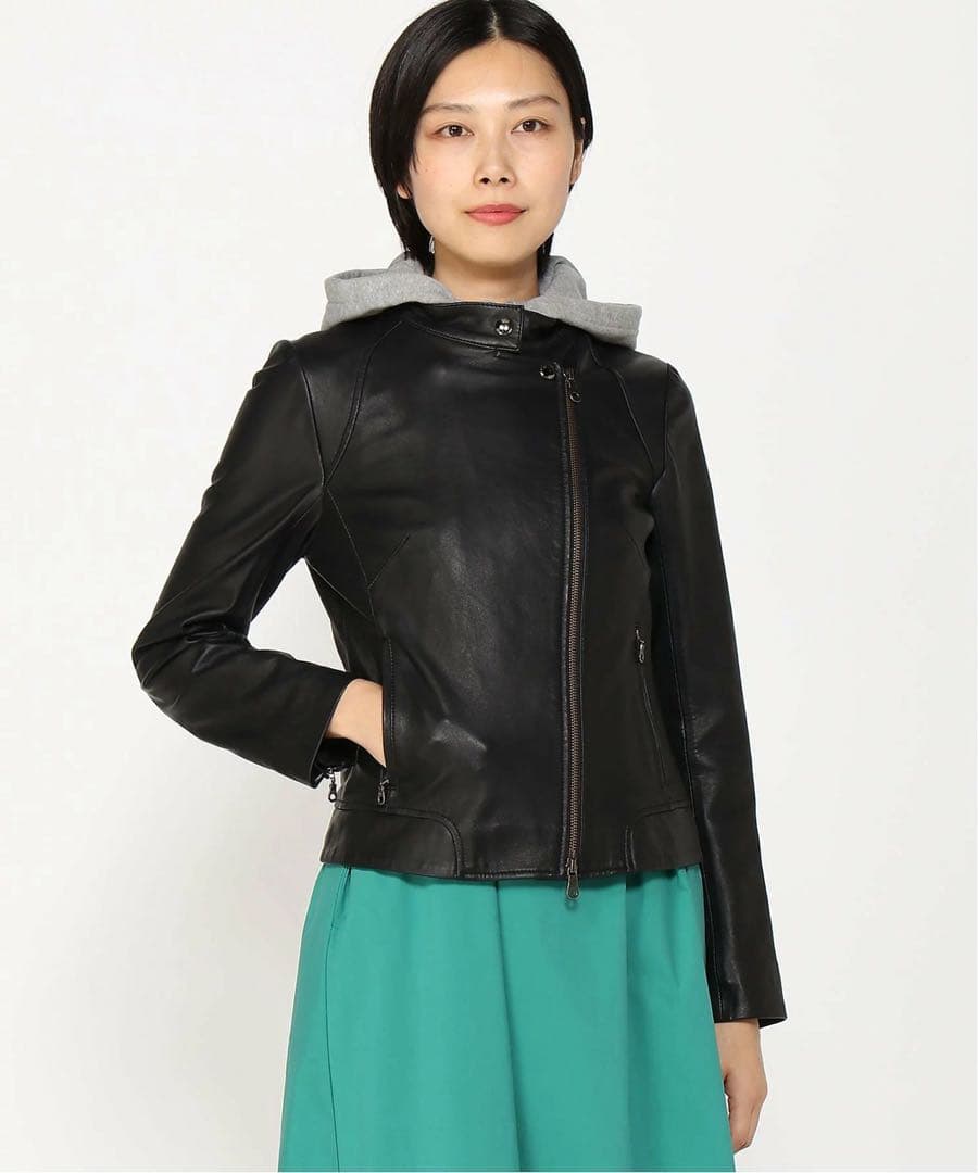 ハーニーズ ニューヨーク　レザー アシメトリージャケット