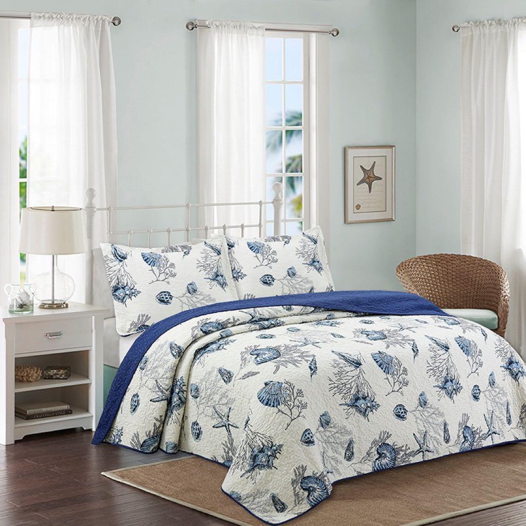 キルトベッドカバー3点セット綿マルチカバー キルティング 831