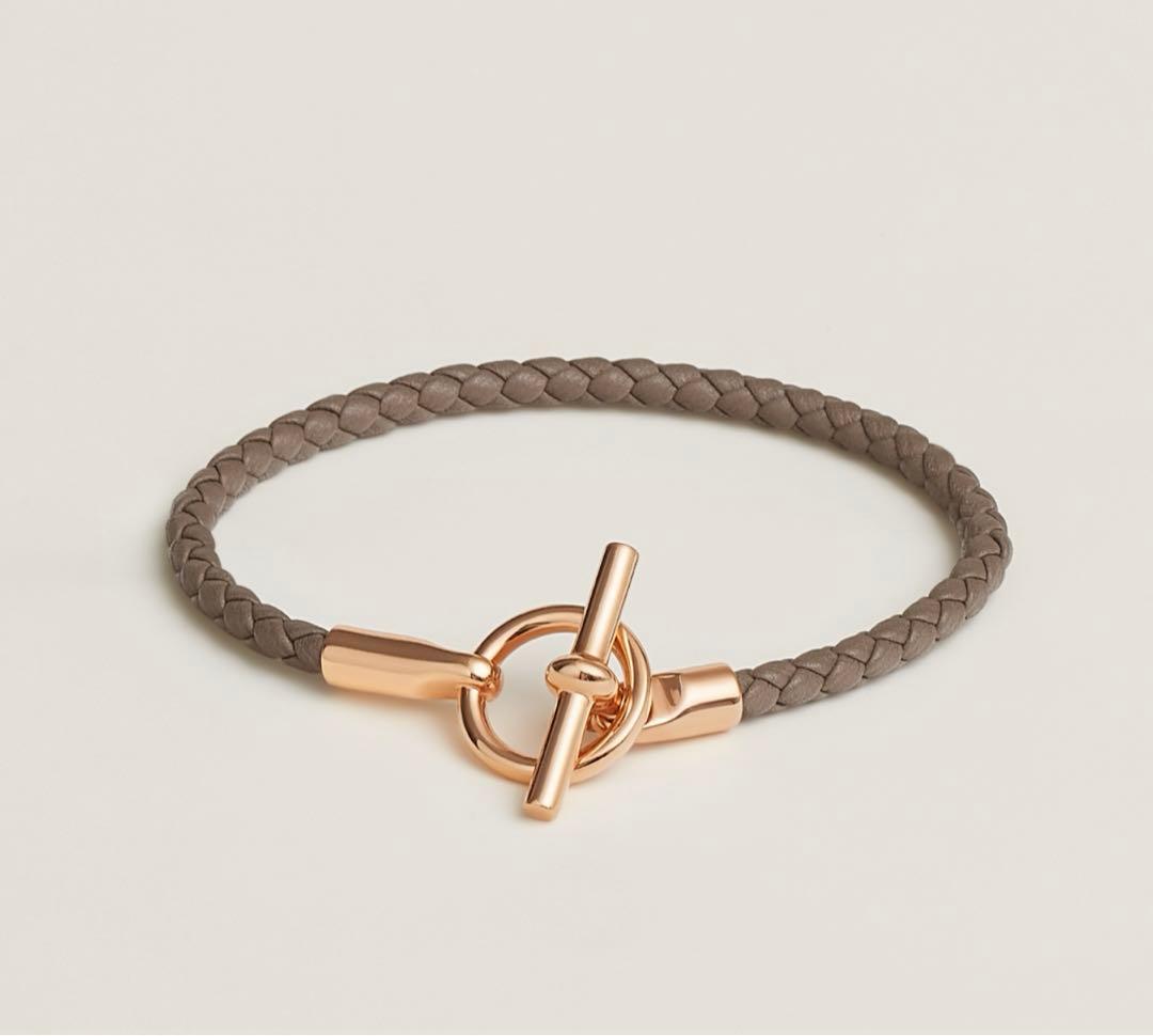 【新品未使用】Hermes グレナン　レザーブレスレット