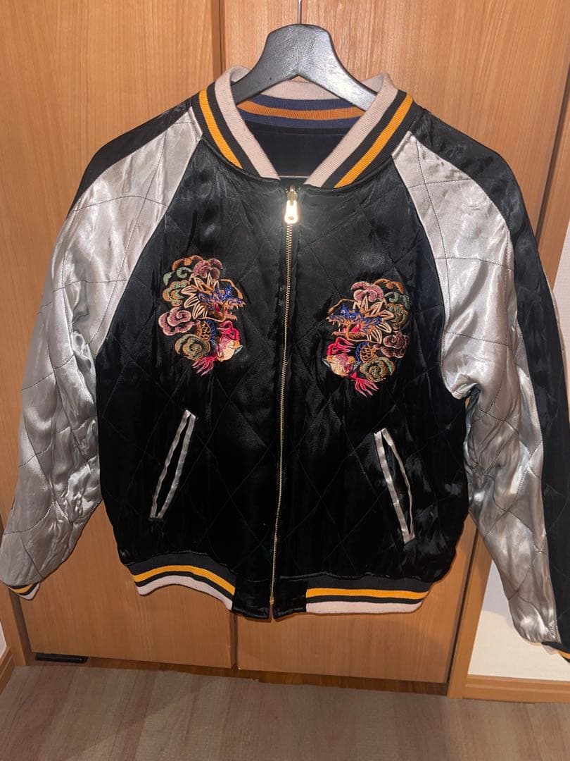 HOUSTON スカジャン ネイビー