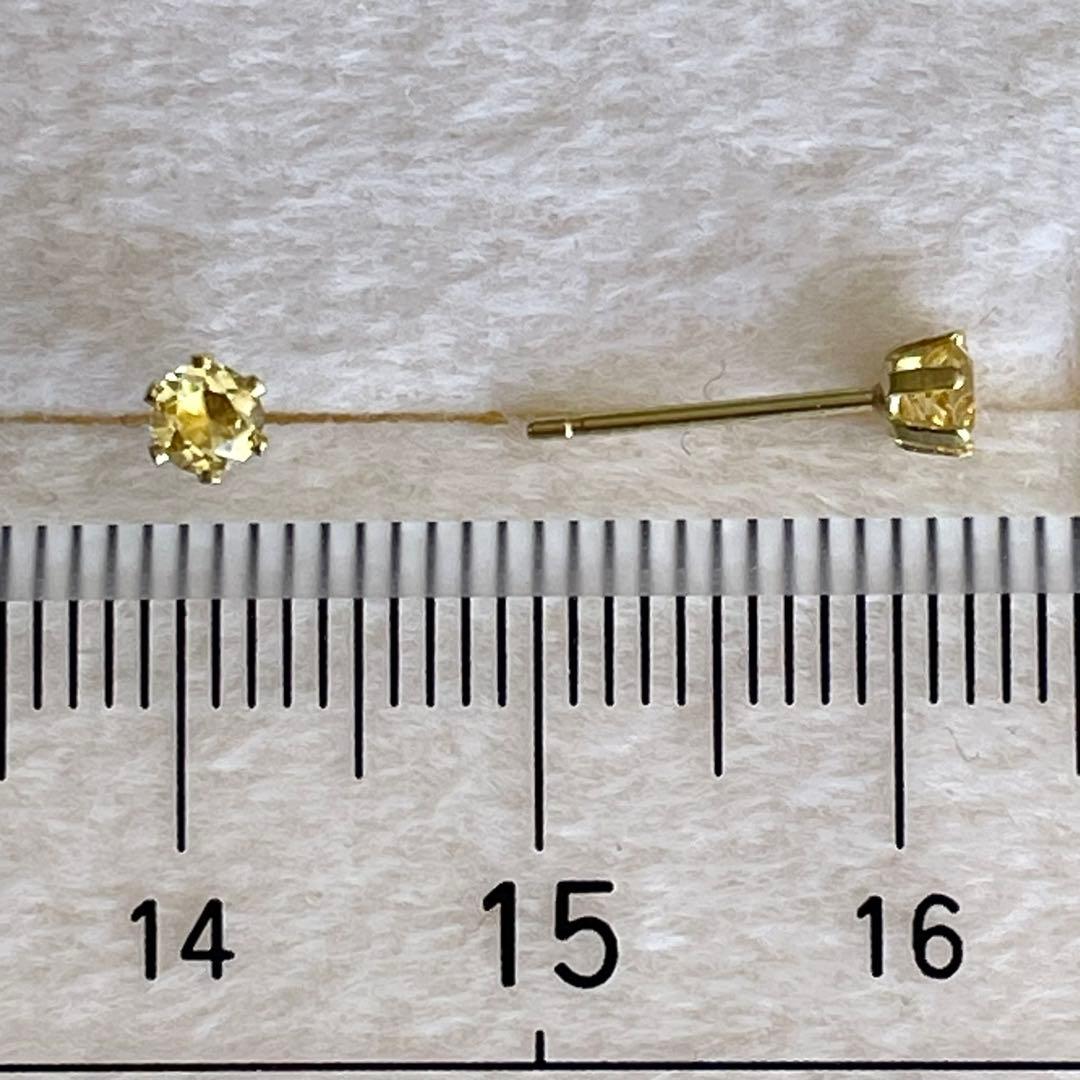 K18 ハニークォーツ ピアス 3mm