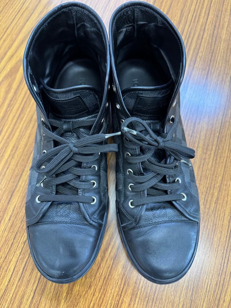 値下げ　ルイヴィトン ダミエグラフィット ハイカットスニーカー ブラック7.5