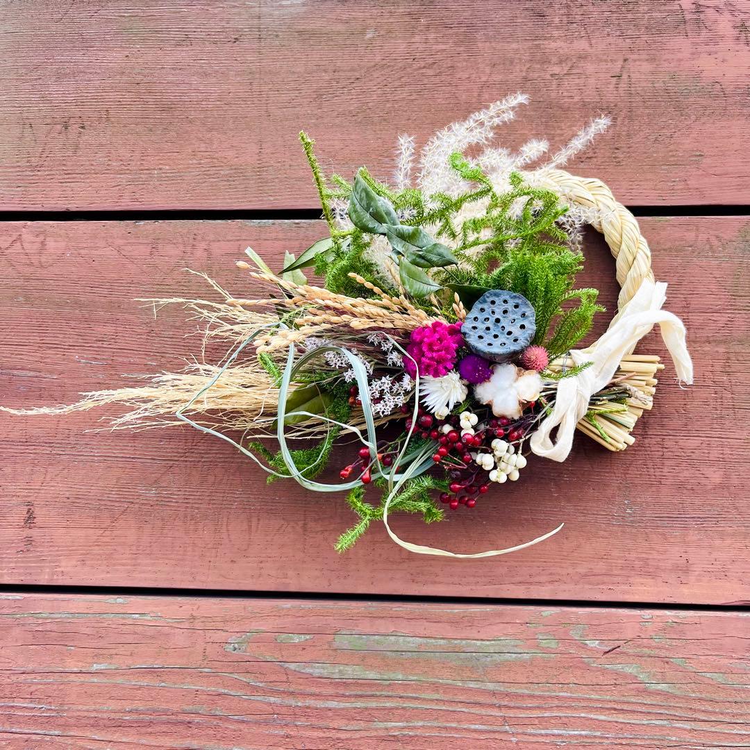 向き4種類　スワッグになるしめ縄　しめ縄スワッグ　しめ縄リース