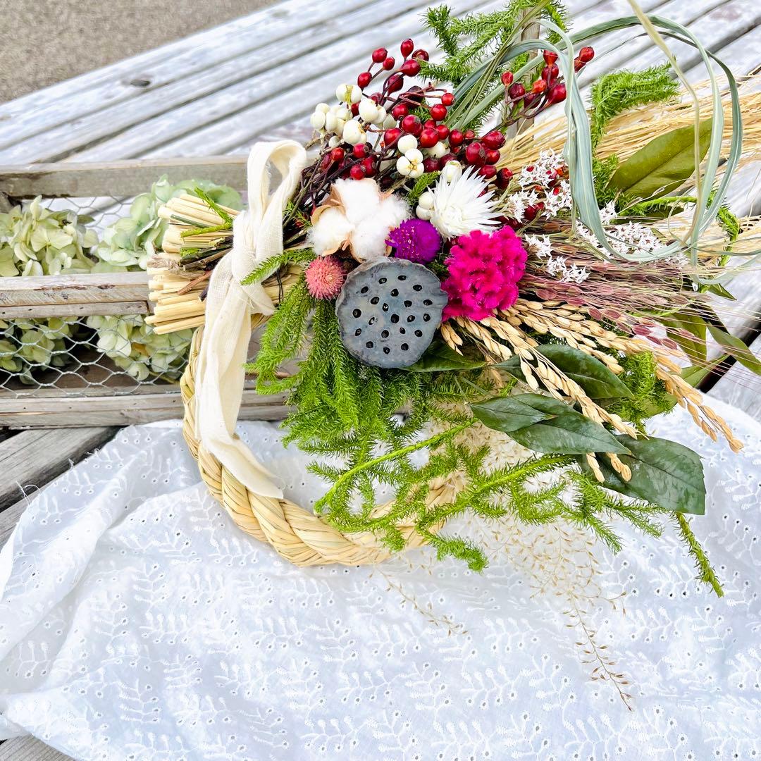 向き4種類　スワッグになるしめ縄　しめ縄スワッグ　しめ縄リース