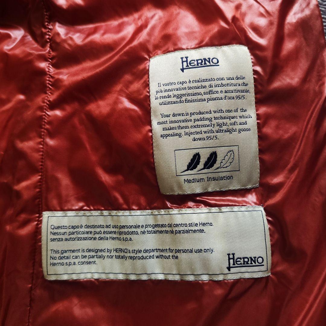 【未使用級】Hernoフード付きライトダウンベストロング丈赤48XXLサイズ