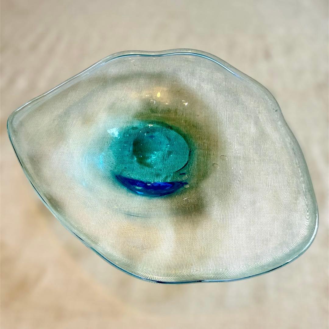 沖縄ガラス作家 HIZUKI おおやぶみよ さんの器 約21cm