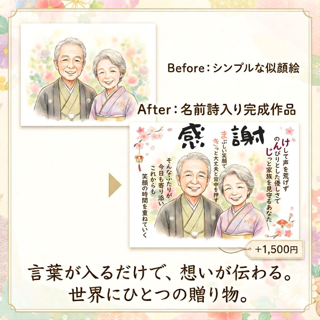 大切な想いを形に｜あたたかい 似顔絵オーダー 名前ポエム 名前詩